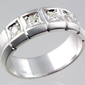 Diamond Band Mens Ring .48TDW 18KT White Gold
